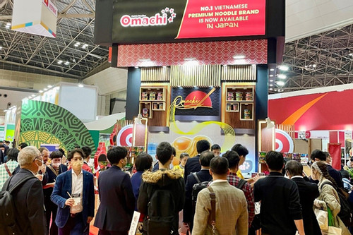 Mì Omachi Xốt Spaghetti ‘tỏa sáng’ tại triển lãm Foodex Nhật Bản 2023