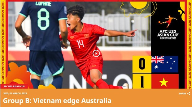 2023 AFC U20 Asian Cup finals: AFC praises Vietnam’s victory against Australia hinh anh 1