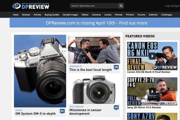 Amazon đóng cửa website nhiếp ảnh huyền thoại DPReview