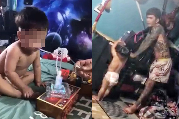 Truy tìm người đàn ông trong clip hành hạ bé 3 tuổi, nghi ép hút ma túy