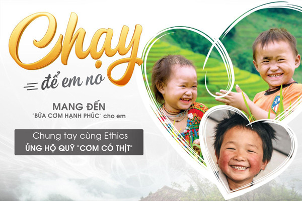 ‘Ethics - chạy để em no’ chung tay mang cơm có thịt đến trẻ vùng cao