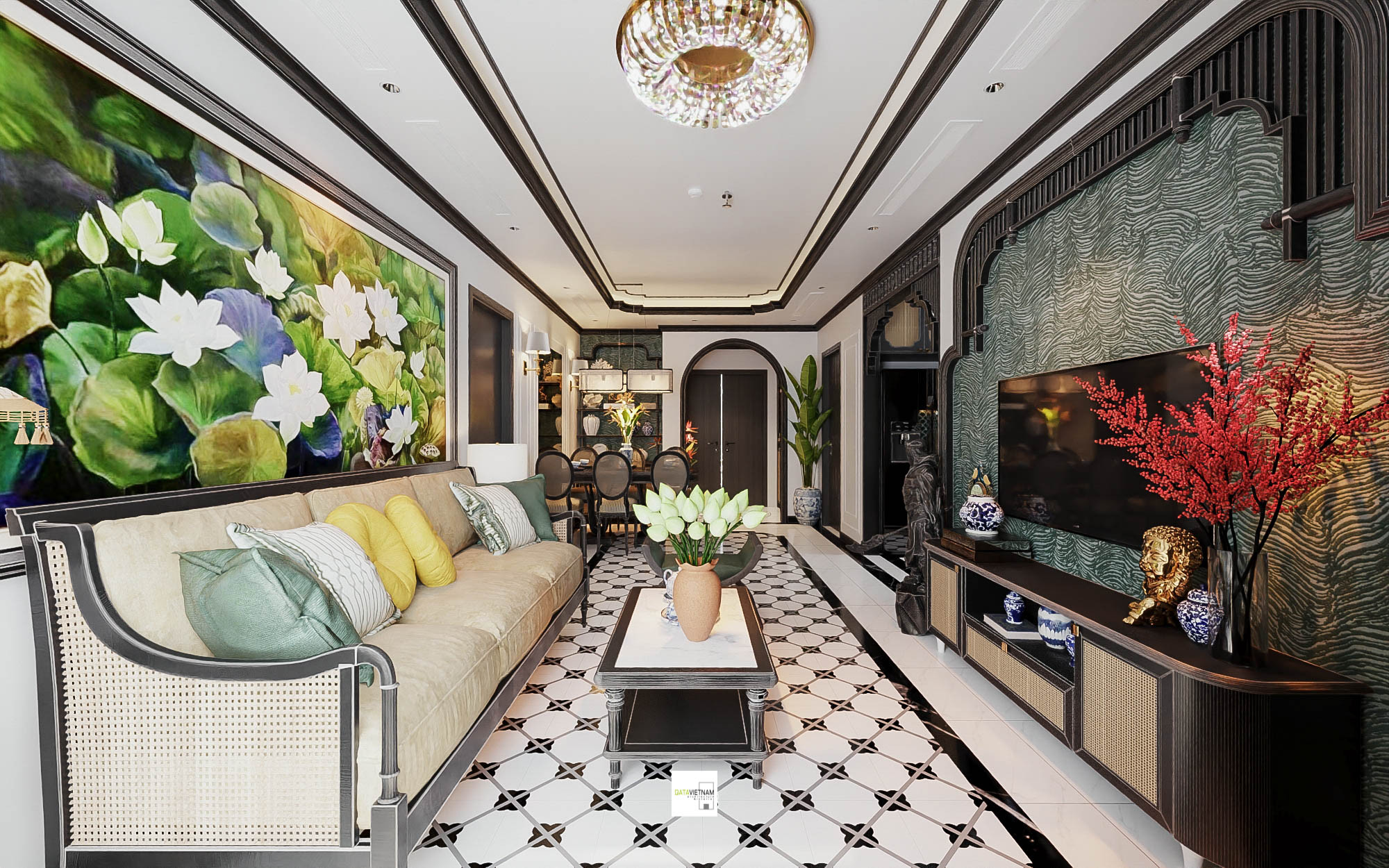 Căn hộ phong cách Đông Dương – vẻ đẹp truyền thống có tính ứng dụng cao