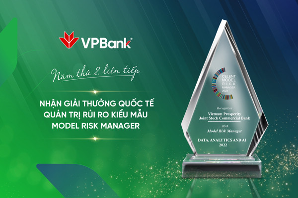 VPBank lần thứ 2 giành giải thưởng quốc tế về quản trị rủi ro