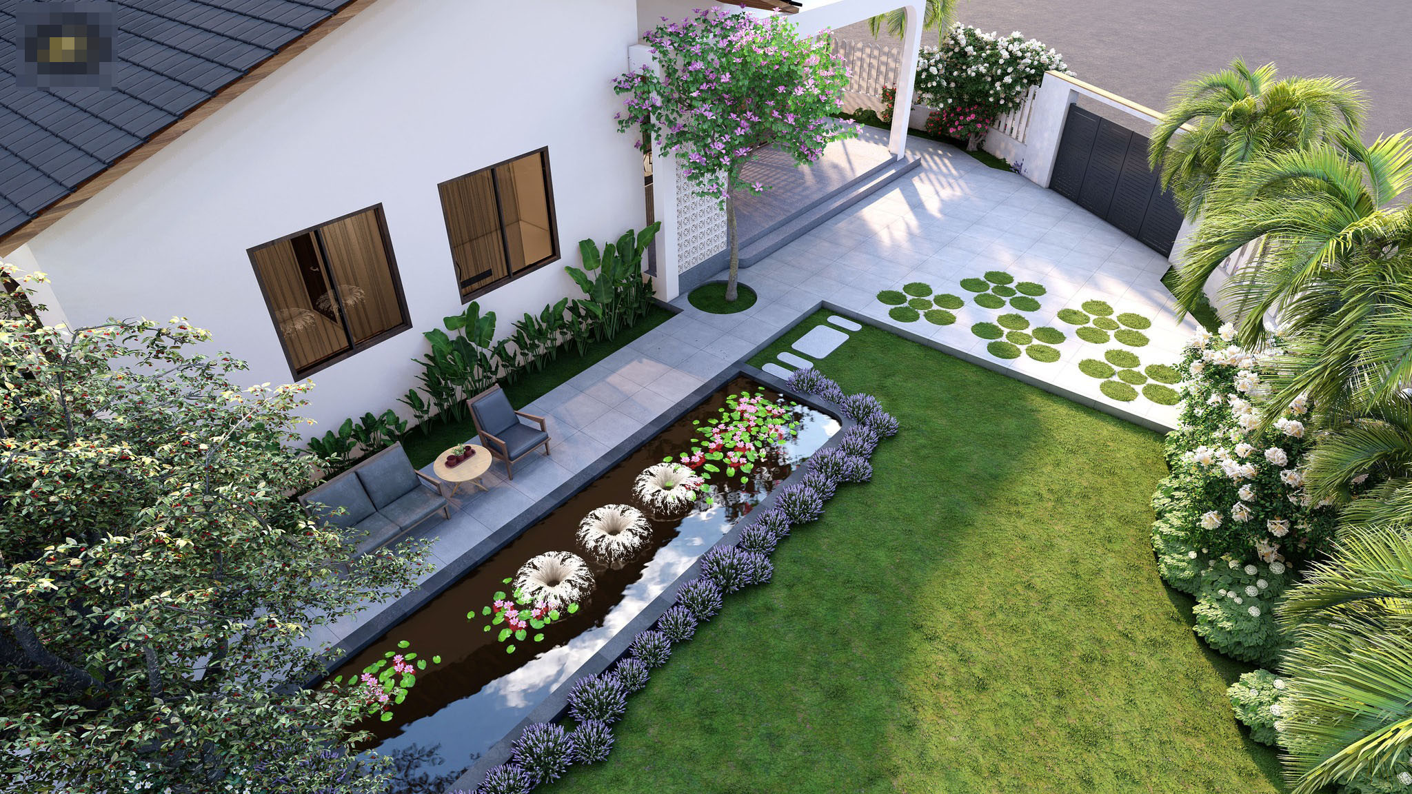 Mẫu sân vườn nhà cấp 4 hiện đại, đơn giản - 2BDS Nhà đẹp