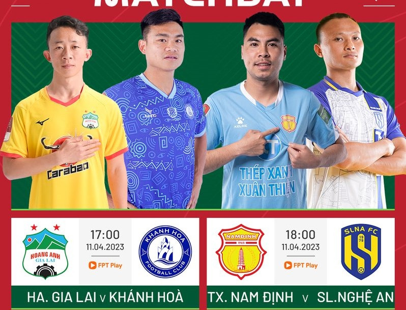 Lịch thi đấu vòng 6 V-League hôm nay: HAGL tiếp Khánh Hòa, SLNA đấu Nam Định