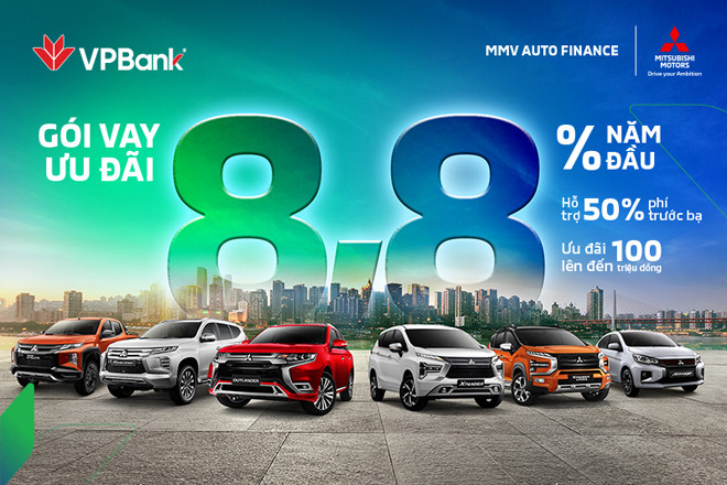 VPBank ưu đãi lãi suất khách vay mua xe Mitsubishi