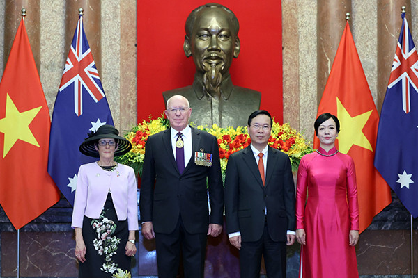 Chủ tịch nước Võ Văn Thưởng và phu nhân chủ trì lễ đón Toàn quyền Australia