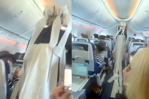 Cô dâu Mỹ gây xôn xao với váy cưới làm từ giấy vệ sinh