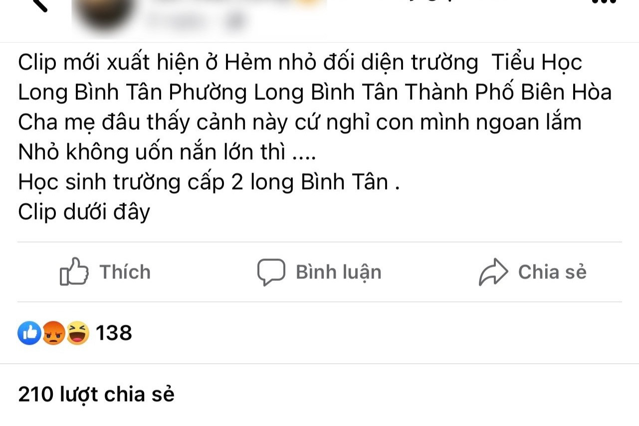 Xác minh vụ nữ sinh ở Đồng Nai đánh, bắt bạn quỳ