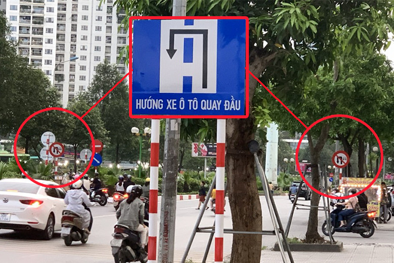 Thực hư 2 biển báo cấm - cho phép đặt cùng chỗ gây hoang mang ở Hà Nội