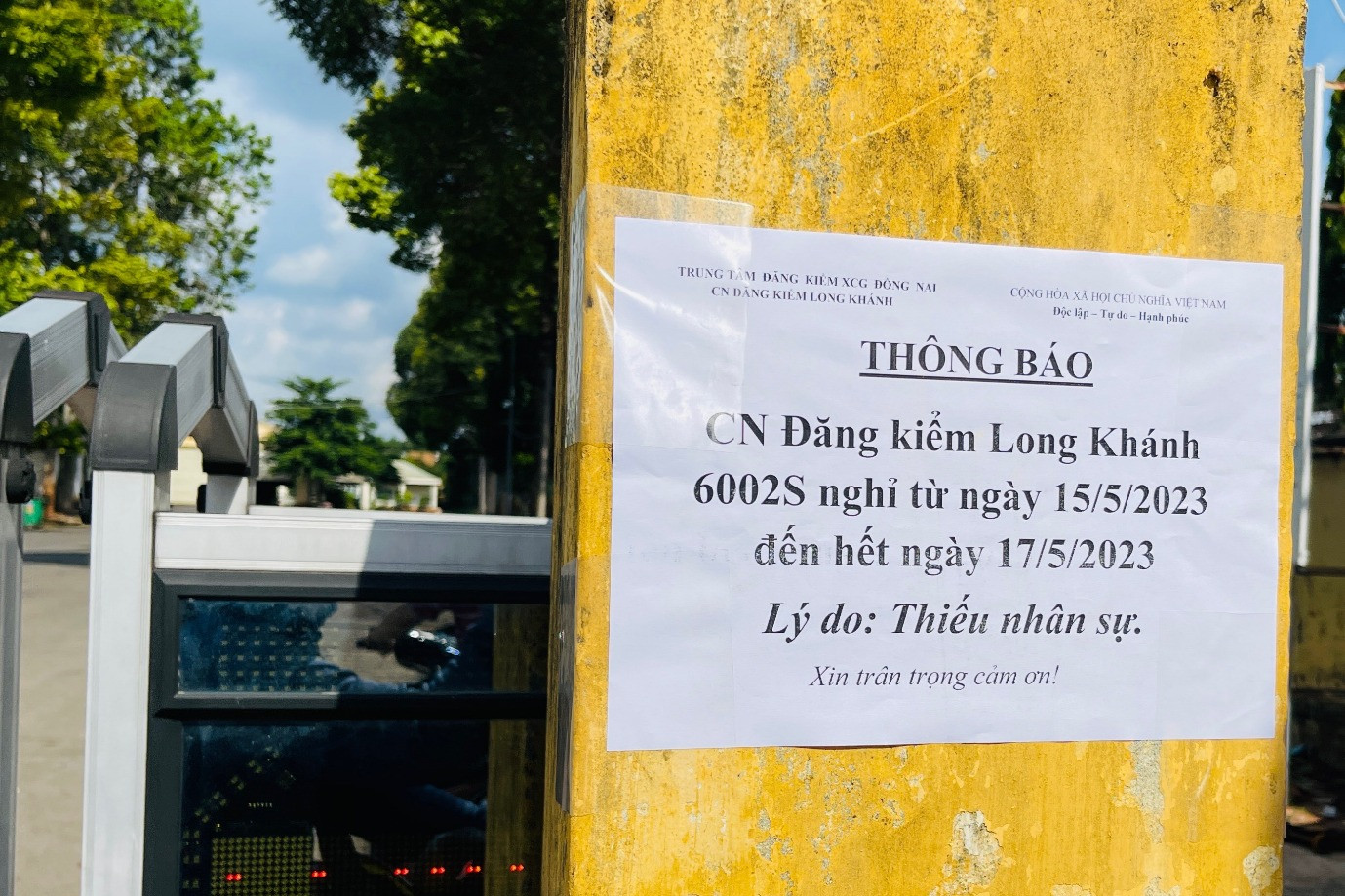 Trung tâm đăng kiểm ở Đồng Nai bất ngờ nghỉ 3 ngày vì thiếu nhân sự