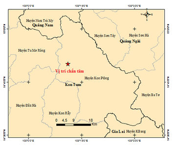 Động đất cường độ lớn nhất từ đầu năm ở Kon Tum