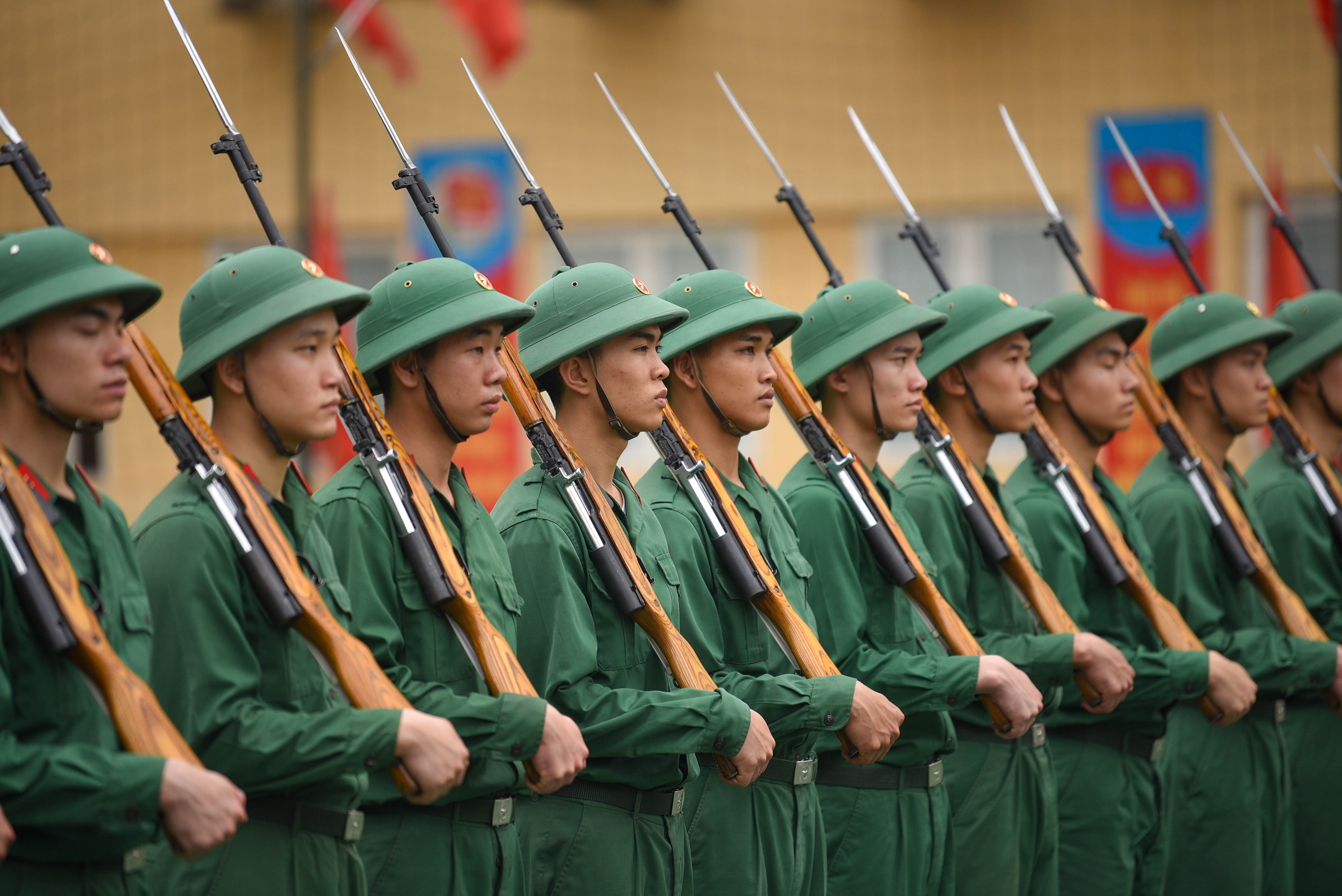 Buổi tập luyện của lực lượng bảo vệ Lăng Chủ tịch Hồ Chí Minh