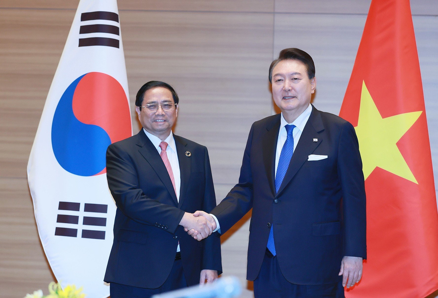 Thủ tướng Phạm Minh Chính hội kiến Tổng thống Hàn Quốc Yoon Suk Yeol