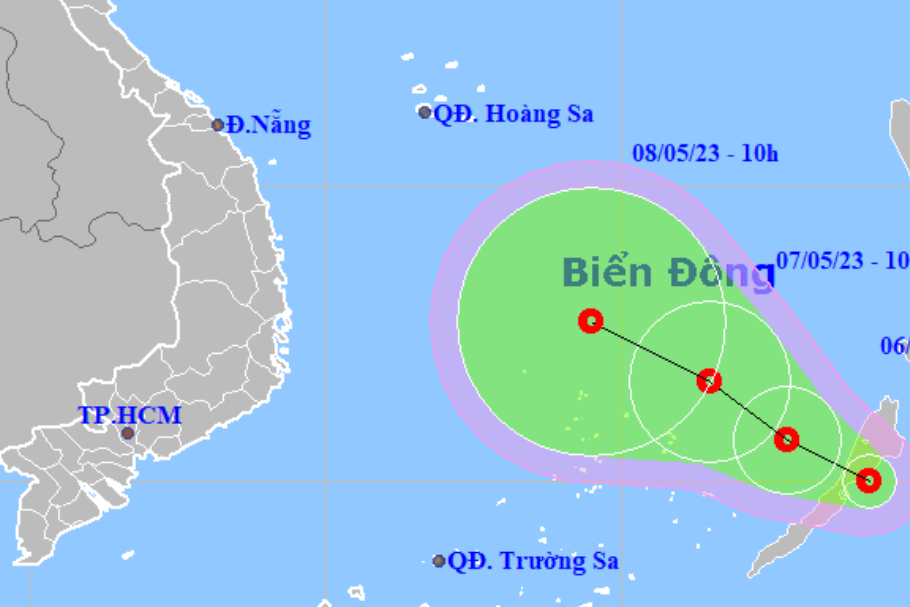 Xuất hiện áp thấp nhiệt đới gần Biển Đông