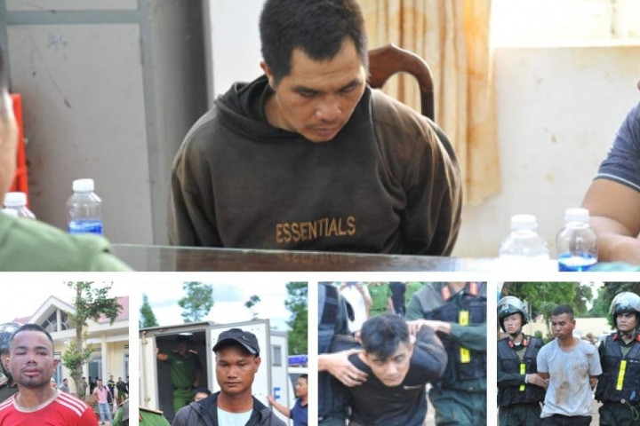 Hình ảnh bắt giữ các đối tượng trong vụ tấn công trụ sở công an xã ở Đắk Lắk