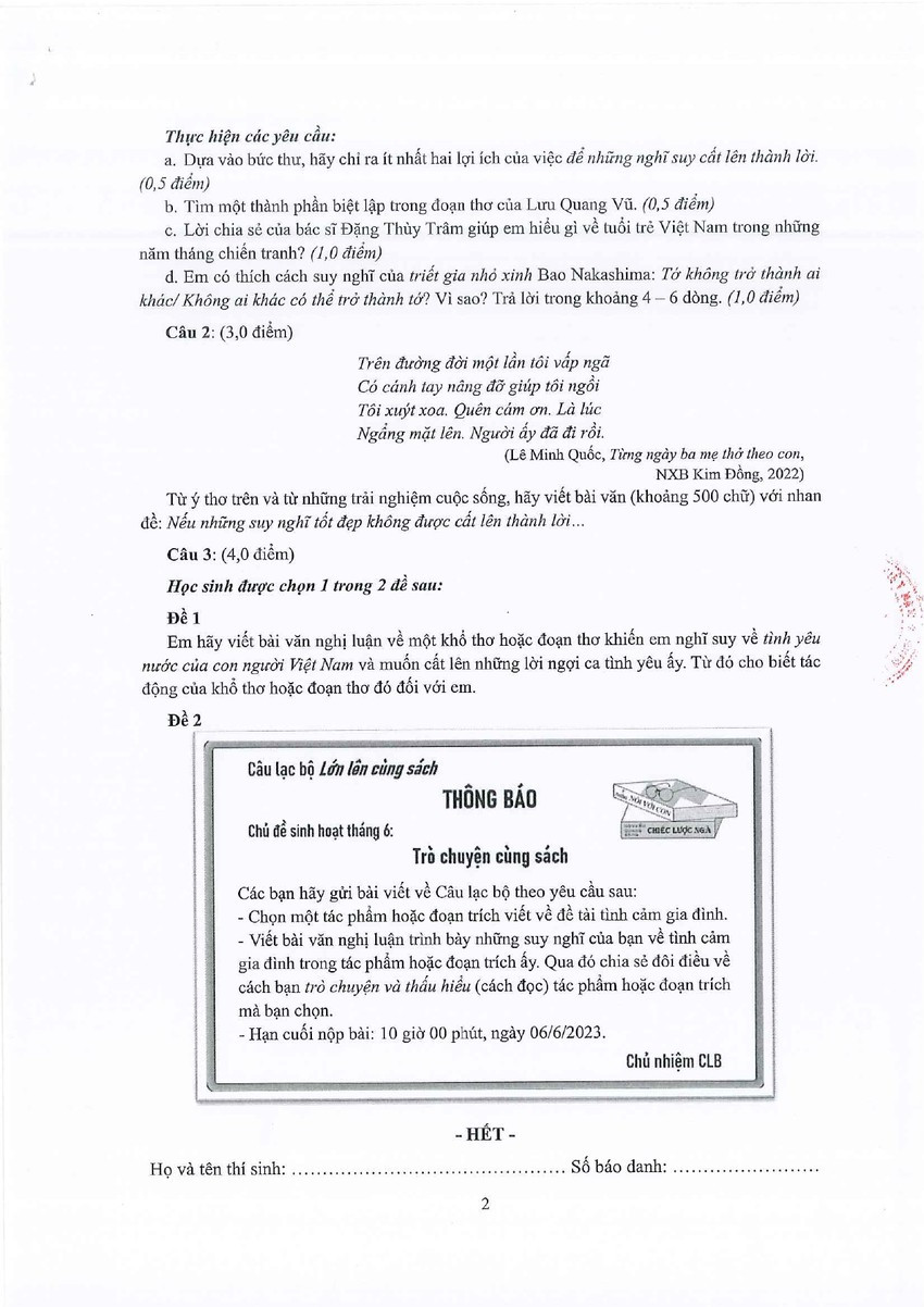 Công bố đáp án các môn thi trong kỳ thi vào lớp 10 tại TP.HCM ảnh 3