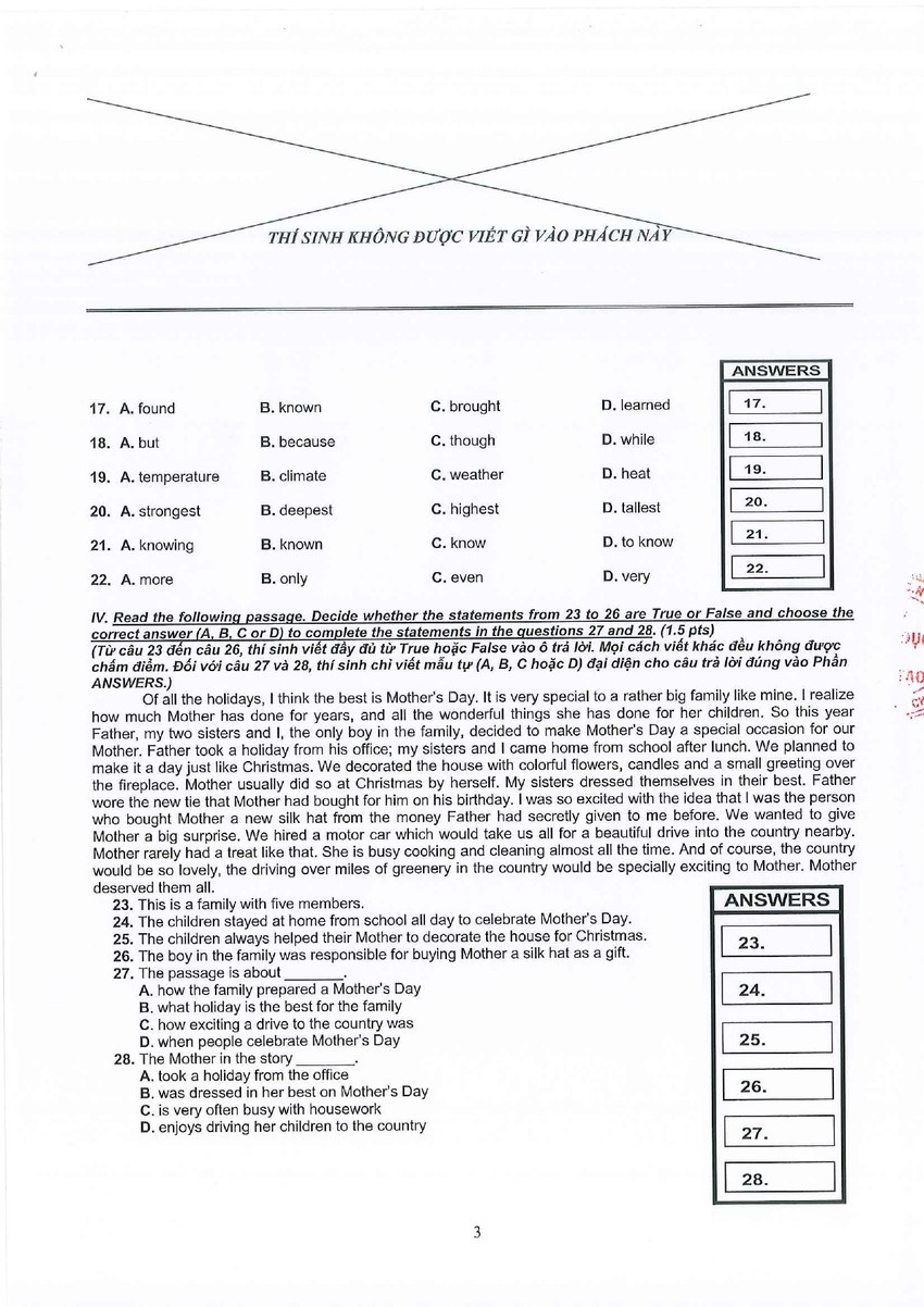 Công bố đáp án các môn thi trong kỳ thi vào lớp 10 tại TP.HCM ảnh 10