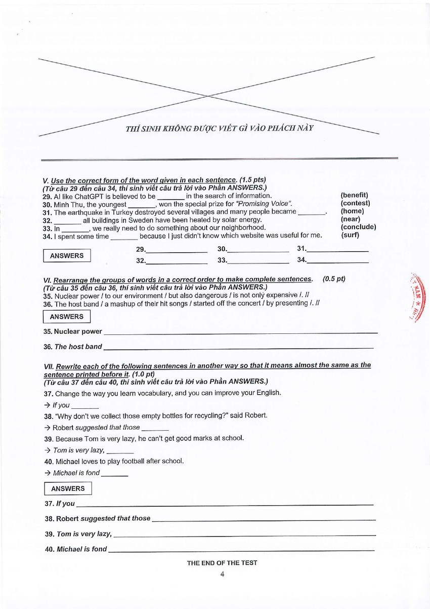 Công bố đáp án các môn thi trong kỳ thi vào lớp 10 tại TP.HCM ảnh 11