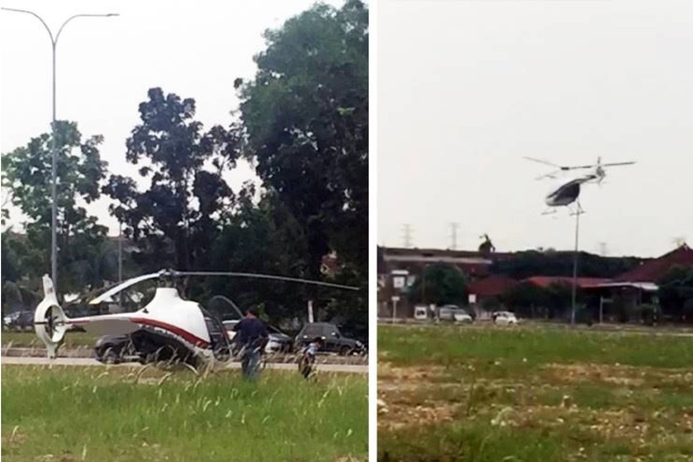 Học sinh tới trường bằng trực thăng gây xôn xao