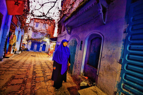 Khu phố cổ ngập màu xanh chỉ có ở Morocco