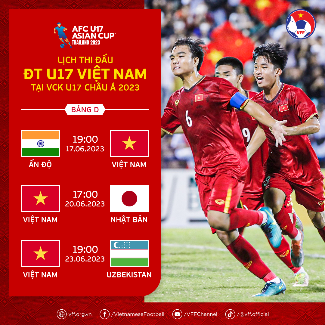 Lịch thi đấu của U17 Việt Nam