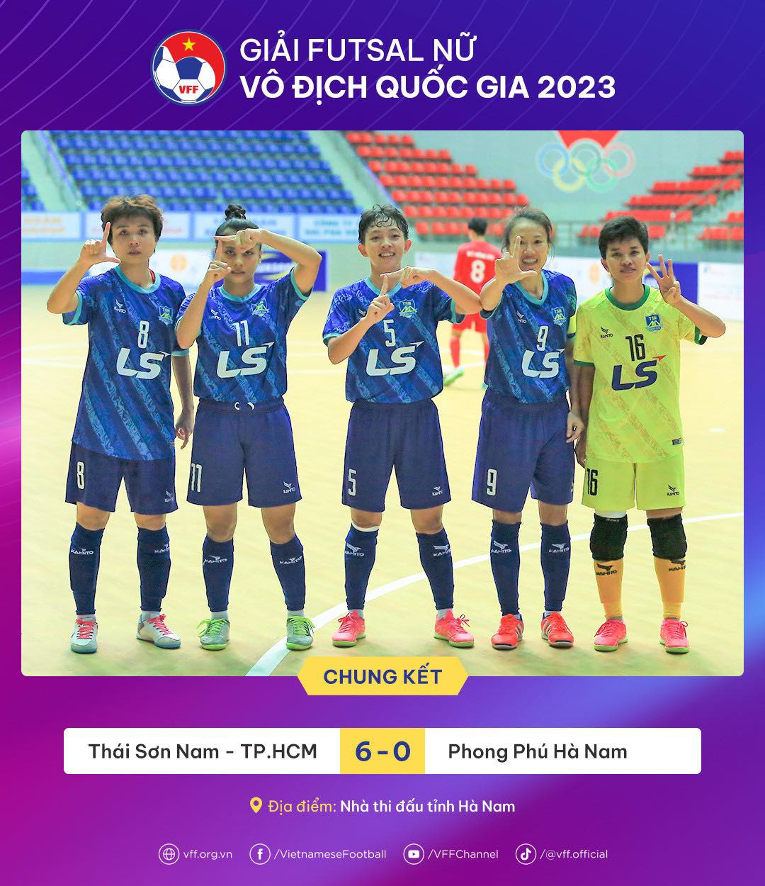 Thái Sơn Nam TP.HCM lên ngôi vô địch futsal nữ quốc gia 2023