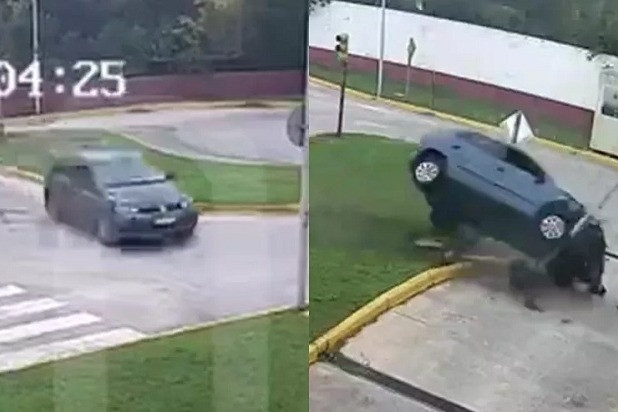 Video nữ tài xế gặp tai nạn ngay trong lúc thi bằng lái ô tô