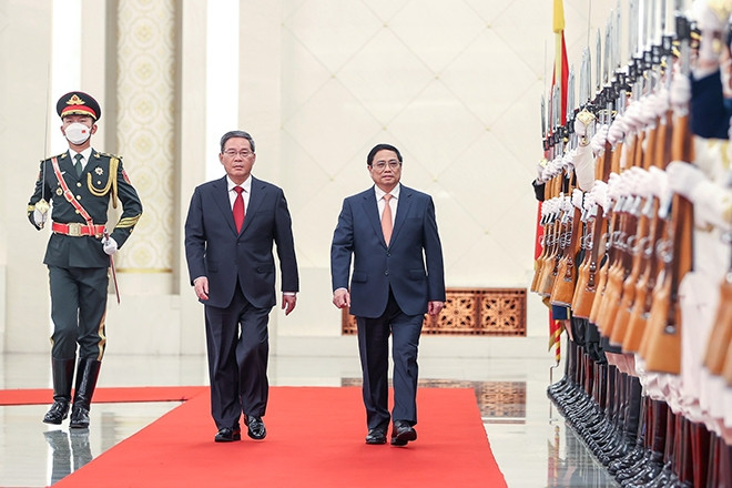 Thủ tướng Trung Quốc Lý Cường chủ trì lễ đón Thủ tướng Phạm Minh Chính
