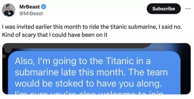 Hình ảnh gây tranh cãi được MrBeast chia sẻ trên trang Twitter cá nhân (Ảnh: Twitter).