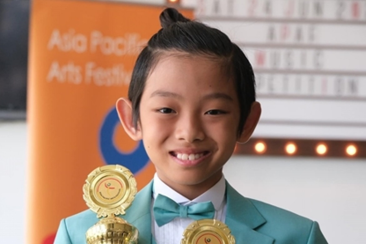 Boy, 11, wins double gold at Asia Pacific Arts Festival