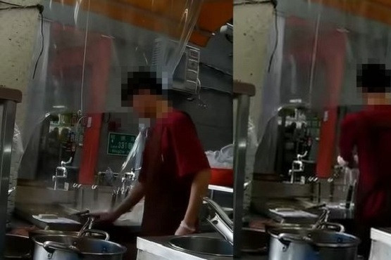 Video nhân viên nhà hàng bị bắt quả tang vắt nước giẻ lau vào nồi nước nấu mì