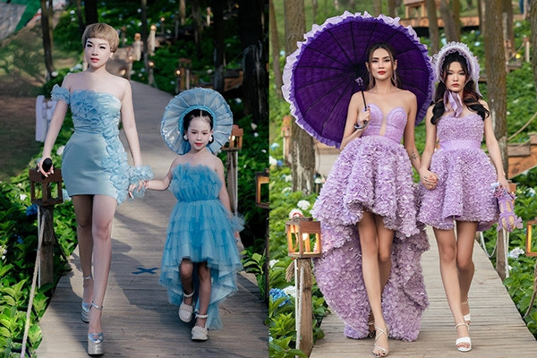 Võ Hoàng Yến, Thu Quỳnh catwalk cùng Ngọc Khuê trên sàn diễn 2km