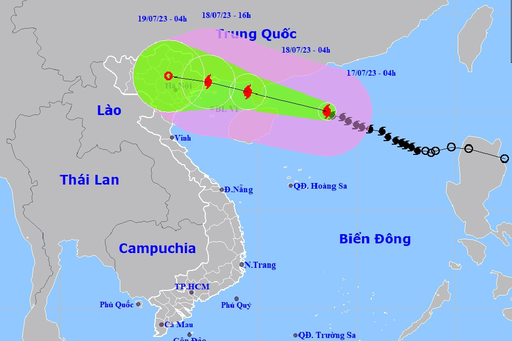 Bão số 1 đang đạt sức mạnh lớn nhất, hướng về Quảng Ninh- Hải Phòng
