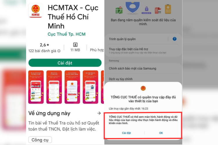 Thủ đoạn chiếm quyền điều khiển điện thoại thông qua app giả mạo