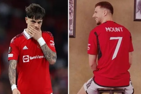 Garnacho bày tỏ thái độ khi Mason Mount là số 7 mới của MU