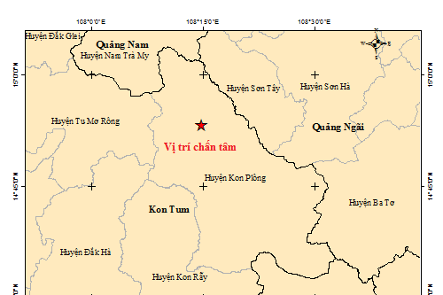 10 trận động đất xảy ra trong 1 buổi sáng tại tỉnh Kon Tum