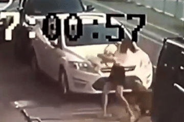 Chó săn lông vàng hung hãn quật ngã cô gái trên phố khiến cộng đồng mạng phẫn nộ