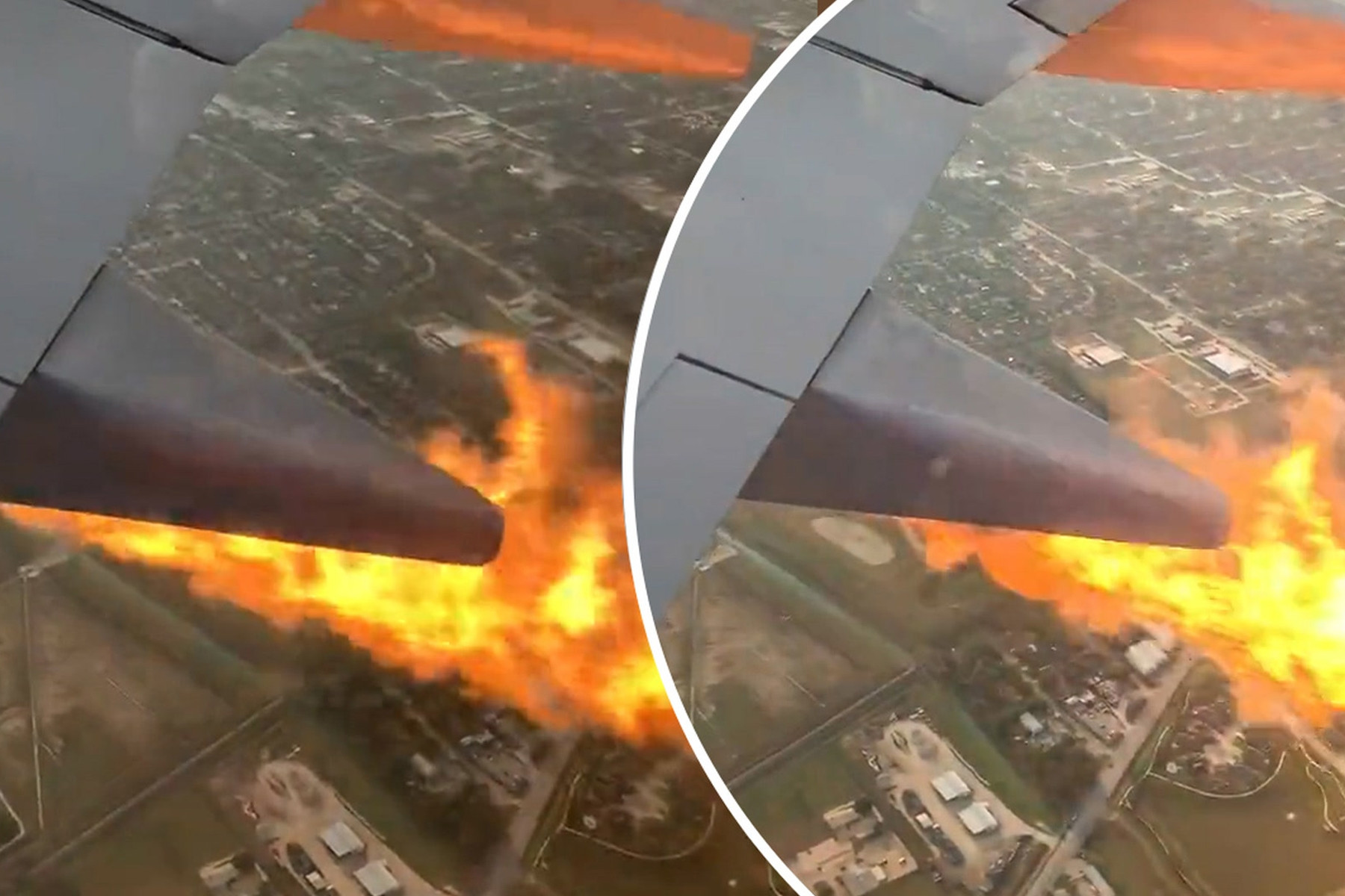 Hành khách thất kinh chứng kiến động cơ máy bay Boeing 737 bốc cháy trên không