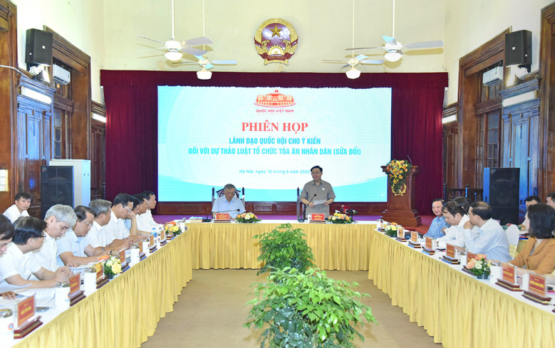 Chủ tịch Quốc hội Vương Đình Huệ chủ trì phiên họp về dự thảo Luật Tổ chức Toà án Nhân dân (sửa đổi) -0