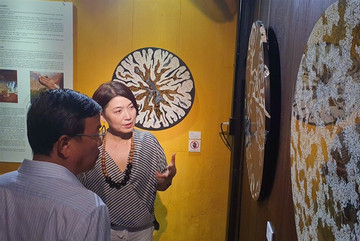 Japanese painter exhibits lacquer paintings in Hoi An