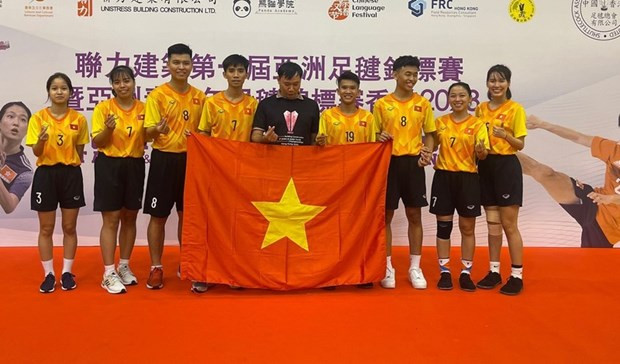 Vietnam win 6 golds at 1st Asian & Asian Youth Shuttlecock Championships hinh anh 1