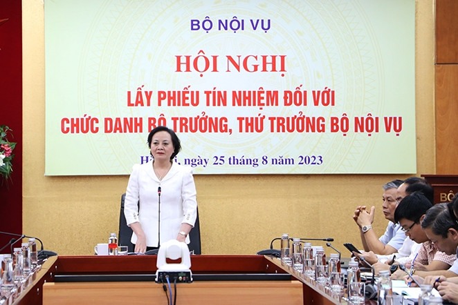 Bộ Nội vụ lấy phiếu tín nhiệm Bộ trưởng Phạm Thị Thanh Trà và 4 Thứ trưởng