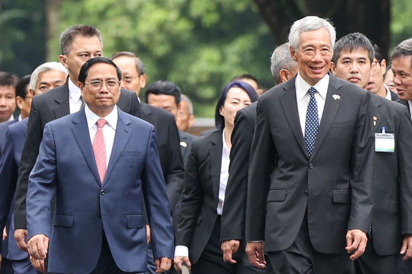 Thủ tướng Phạm Minh Chính chủ trì lễ đón Thủ tướng Lý Hiển Long tại Phủ Chủ tịch