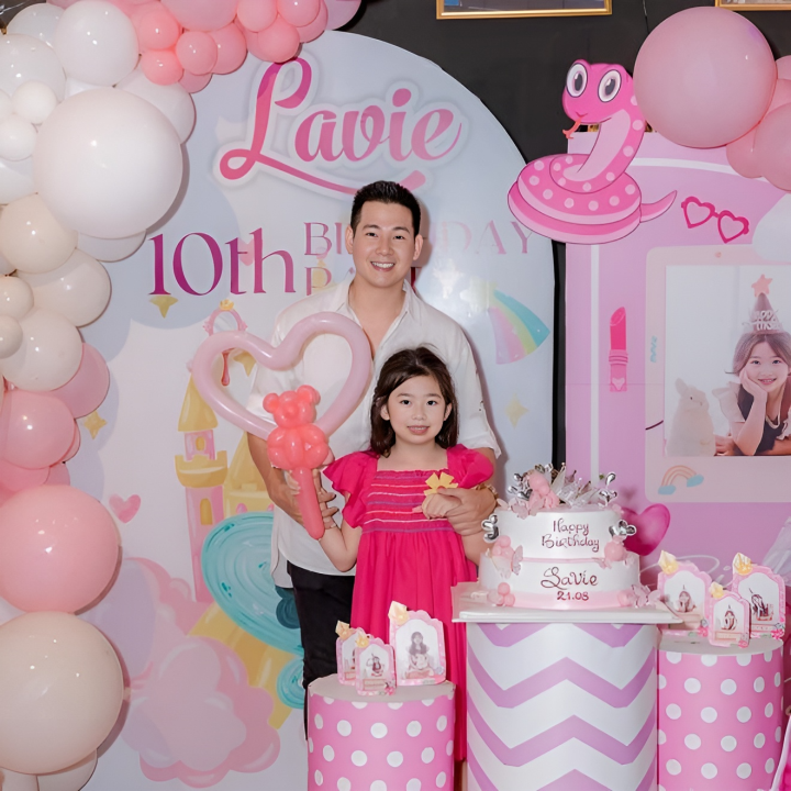 Phùng Ngọc Huy lần đầu tổ chức sinh nhật cho con gái.