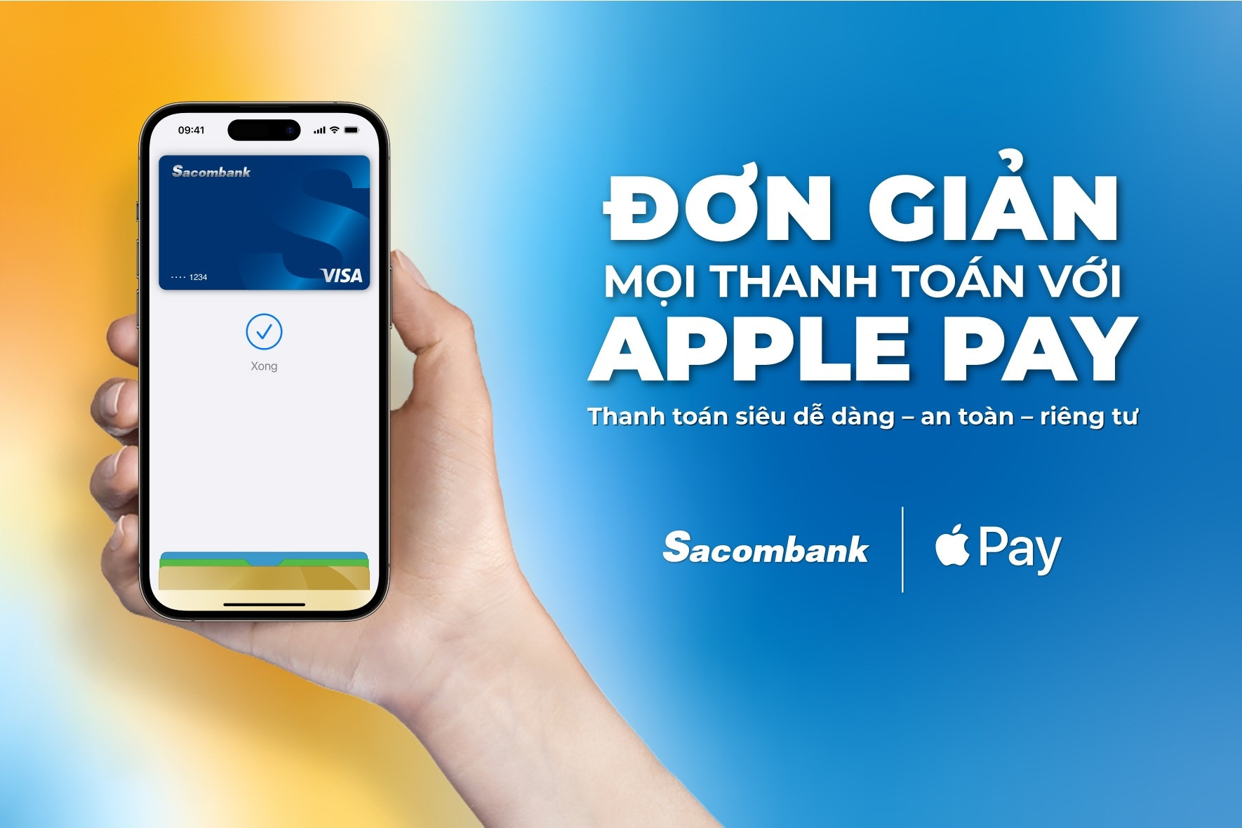 Thanh toán tiện lợi với Apple Pay và thẻ Sacombank Visa