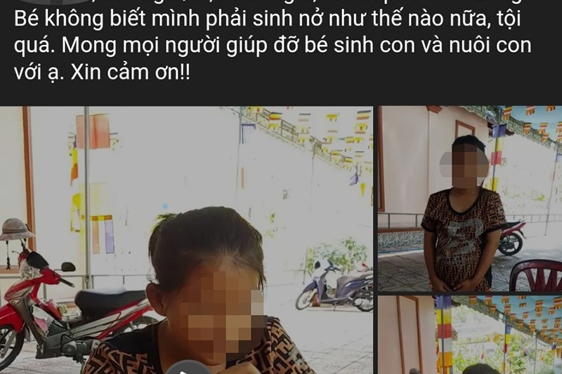 Xác minh thông tin bé gái 14 tuổi mang thai 8 tháng cần giúp đỡ