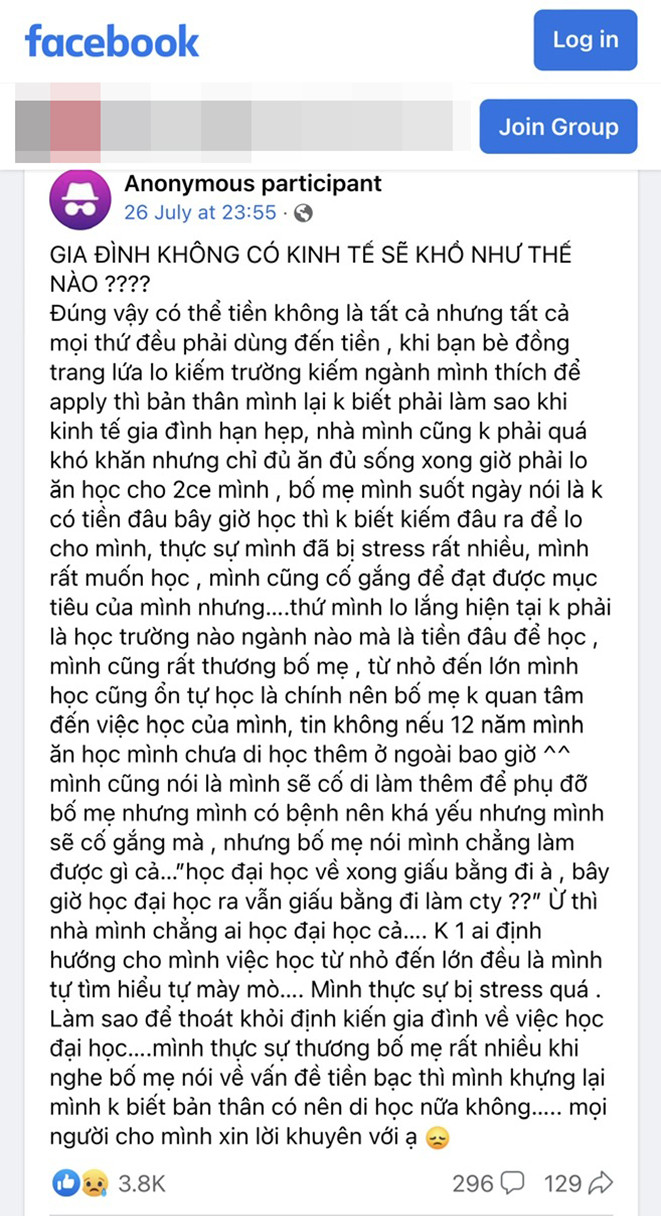 Một tâm sự nhận được nhiều đồng cảm về vấn đề học đại học