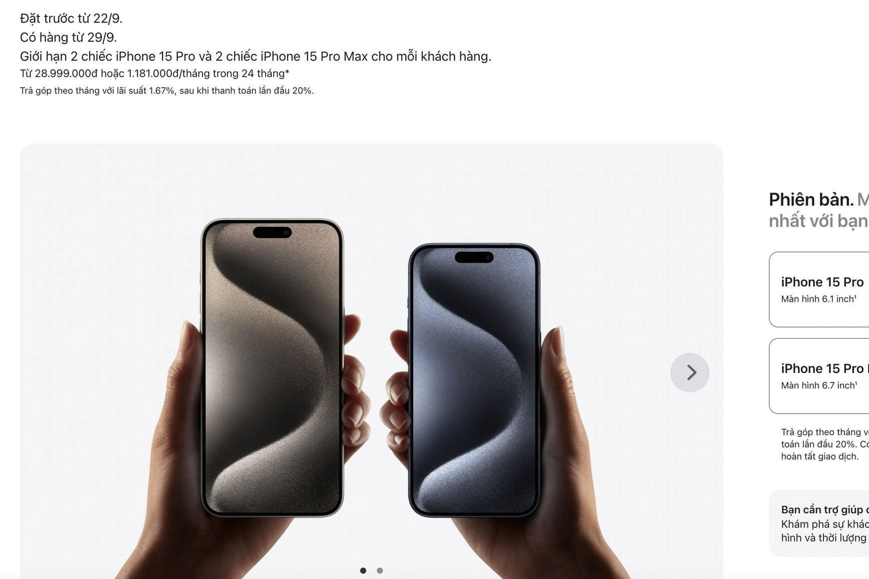 iPhone 15 mở bán tại Việt Nam từ 29/9, giá cao nhất là 46,999 triệu đồng
