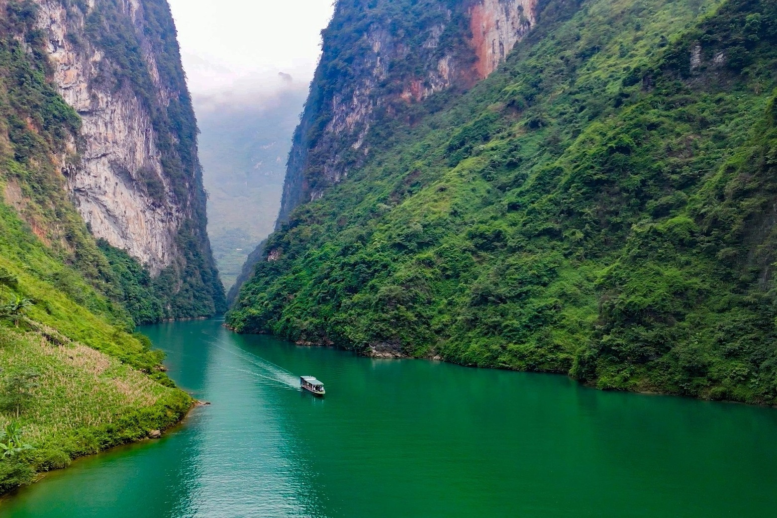 Dừng tàu du lịch trên sông Nho Quế, nhiều du khách bất ngờ